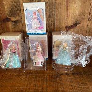 Bundle 4 Hallmark Barbie Ornament Collector’s Series Cinderella Bo Peep Rapunzel